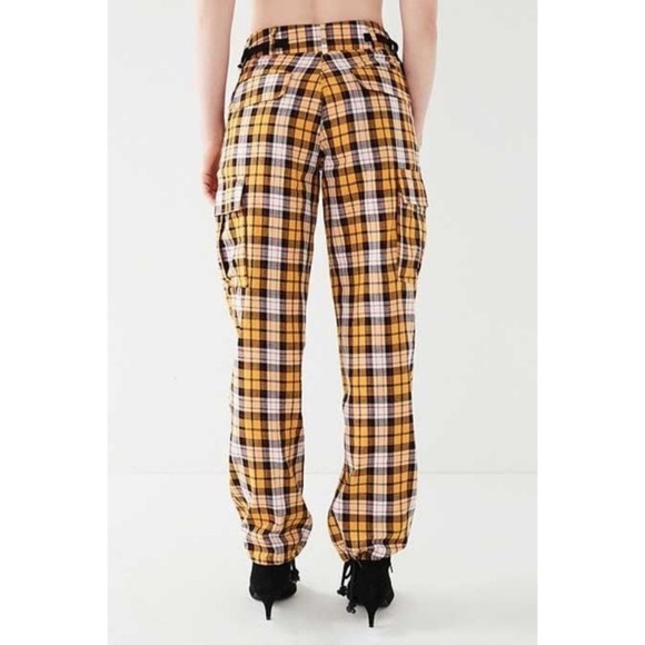 I.AM.GIA Keidis Plaid Cargo Pant Yellow Red Black size XS y2k clueless - Picture 3 of 8